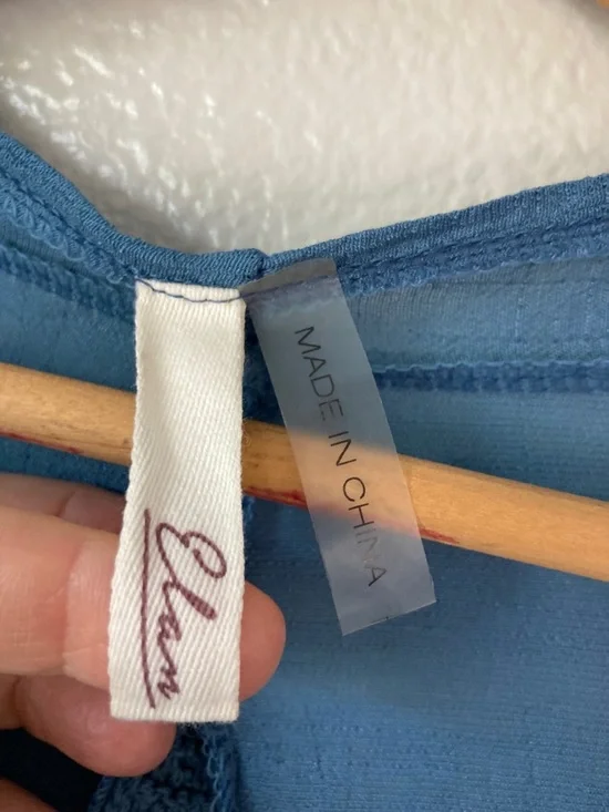 Elan Crochet Bell Sleeve Tie front gauze top Boho Vacation Beachy crop sz S - Picture 5 of 7